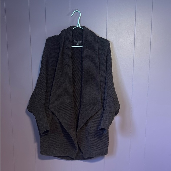 Barefoot Dreams Brown CozyChic Chevron Ribbed Cardi, Long Fine Knit Cardigans XS - Picture 1 of 7